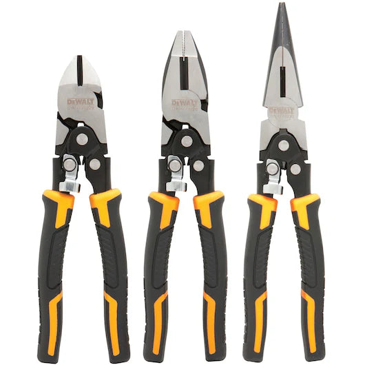 Set 3 Alicates Acción Compuesta (Diagonal, Universal, Bocas Largas) Dewalt DWHT0-70485