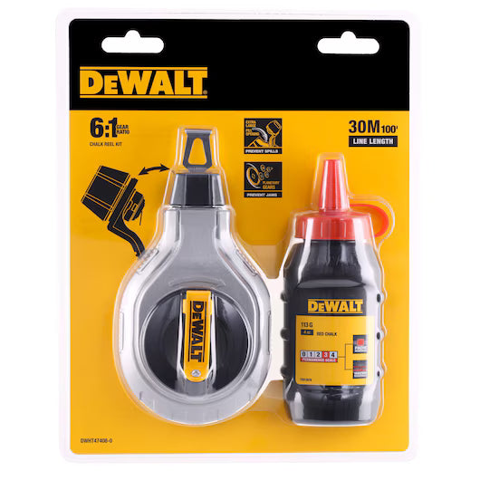 Cordel de Trazado 30m con Polvo Rojo Dewalt DWHT47408-0
