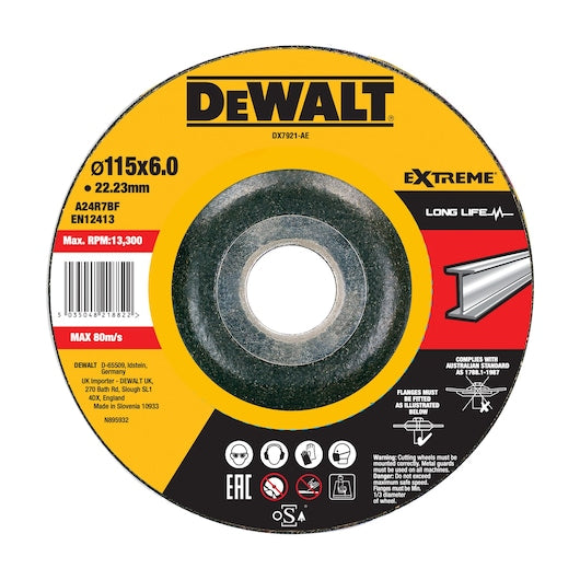 Disco Desbaste Cóncavo Metal 115x6mm Dewalt DX7921-AE