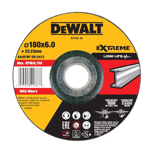 Disco Desbaste Cóncavo Metal 180x6mm Dewalt DX7961-AE