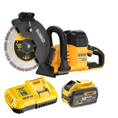 Cortadora de Hormigón FLEXVOLT 54V Ø230mm (Incl. 2x 9Ah Baterías) Dewalt DCS691X2-QW