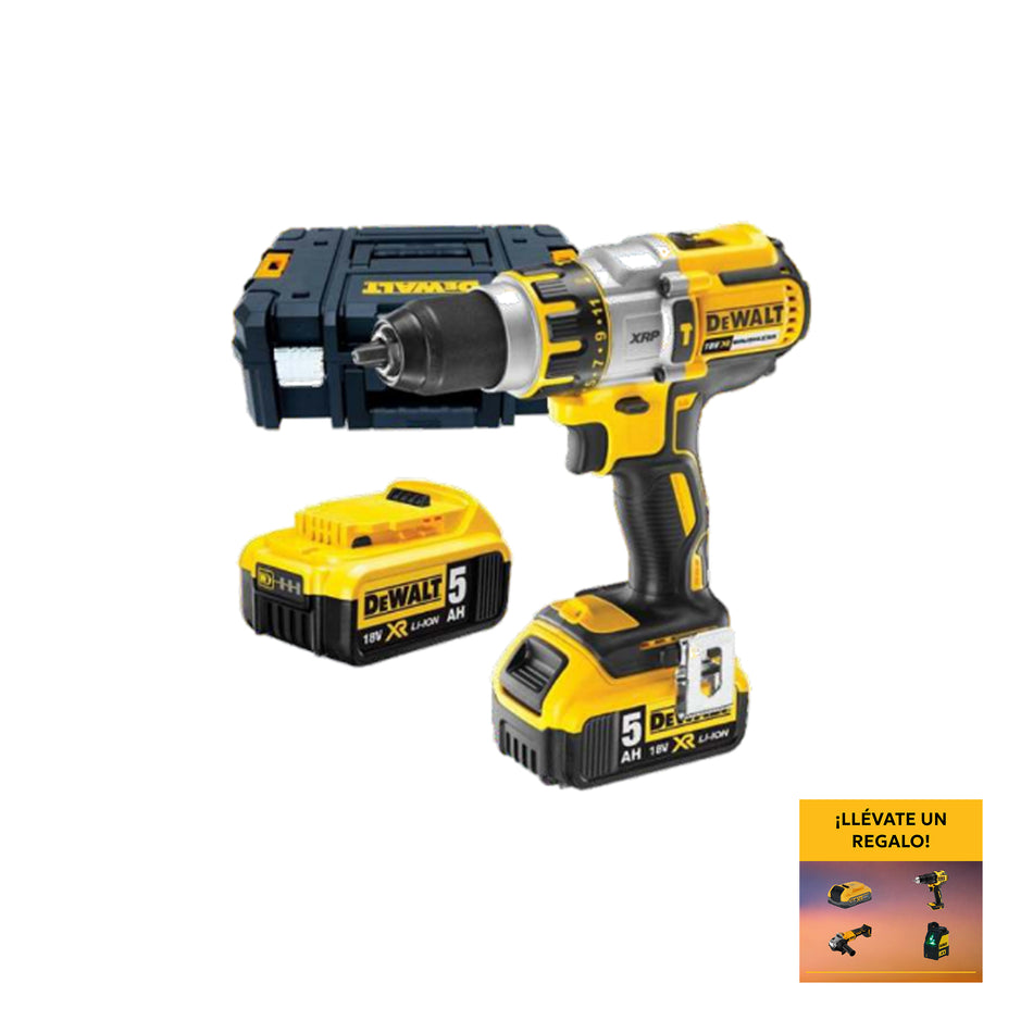 Taladro Percutor XRP XR 18V con 2 Baterías 5Ah y maletín Dewalt DCD996P2