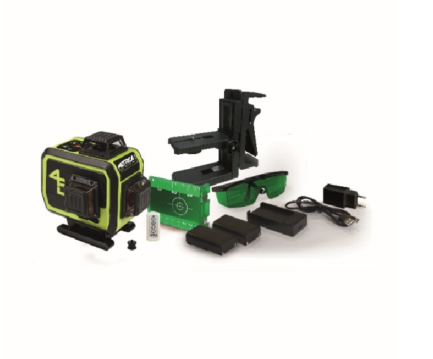 OFERTA Metrica Nivel Laser verde 4 planos 4D IP54 con 2 baterías recargables por USB mando a distancia y soporte pared
