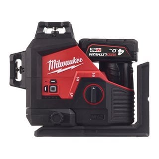 Nivel Láser 3 Líneas M12 con Batería 4.0Ah, Cargador y Set Completo Milwaukee M12 3PLKIT-401P