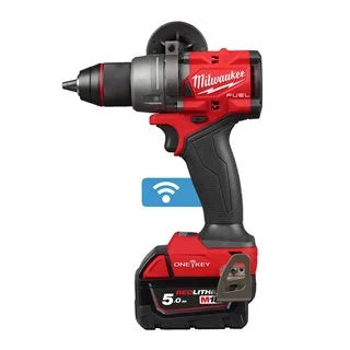 Taladro Atornillador M18 FUEL ONE-KEY con 2 Baterías 5Ah, Cargador y Maletín Milwaukee M18ONEDD3-502X