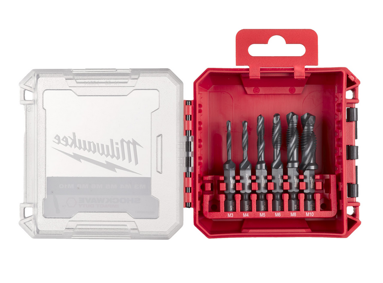Estuche 6 Brocas Roscadas HSS-G SHOCKWAVE PACKOUT Milwaukee 4932498267