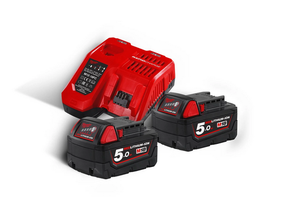 Kit Baterías M18 2 x 5.0Ah con Cargador Doble Milwaukee 4933471980