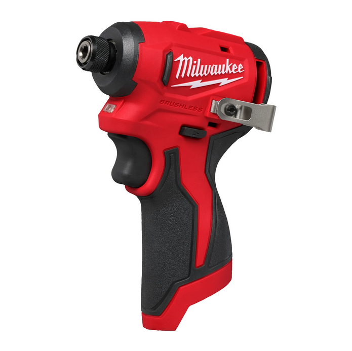 Atornillador Impacto M12 Subcompacto 1/4" Hex con 2 Baterías 2.0Ah, Cargador y Caja Dura Milwaukee M12 BLIDRC-202C