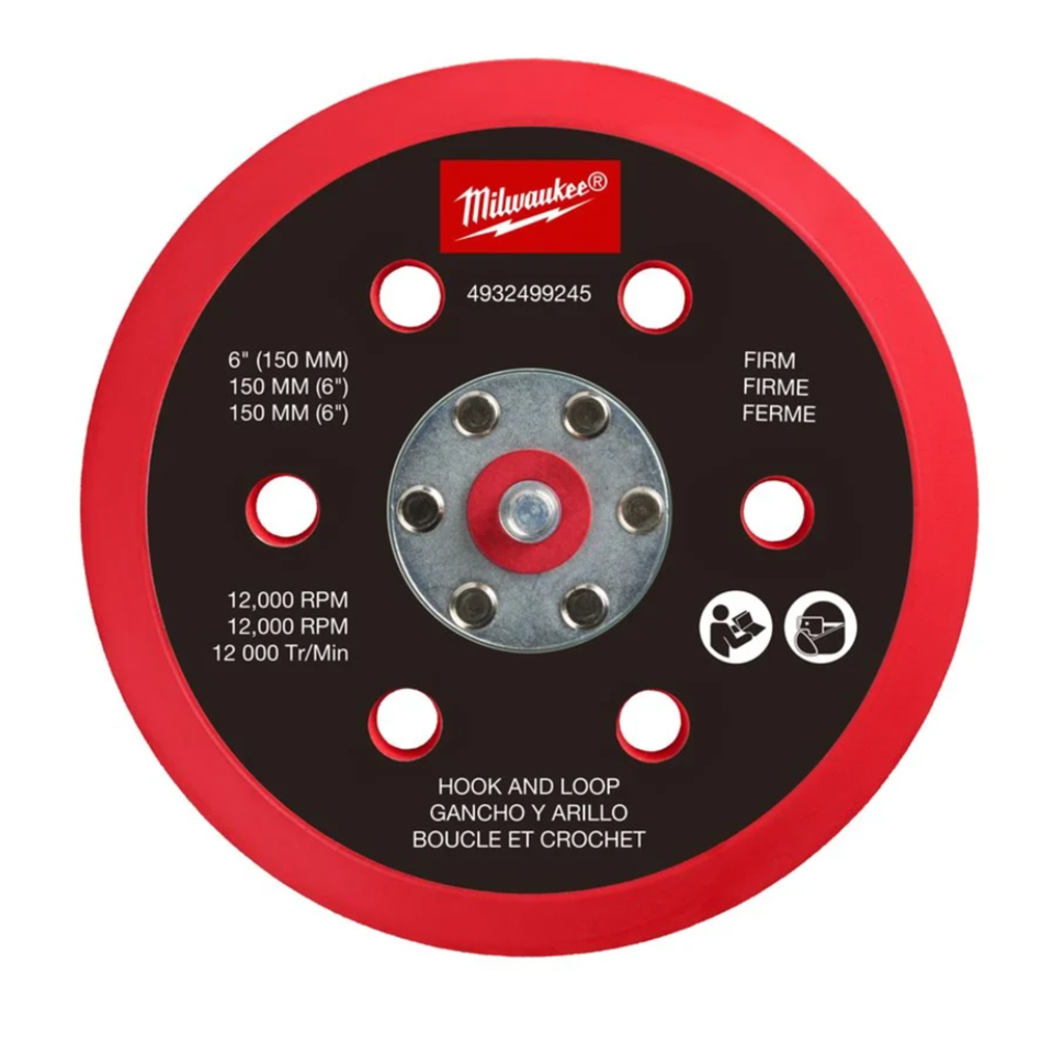 Plato para lijadora rotorbital 150mm Duro y Autoadherente Milwaukee FROSBPHH150