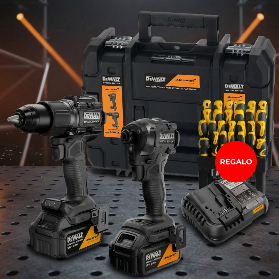 Oferta Pack Mclaren Taladro Percutor y Atornillador de Impacto + Stanley Juego de Destornilladores de 26 piezas