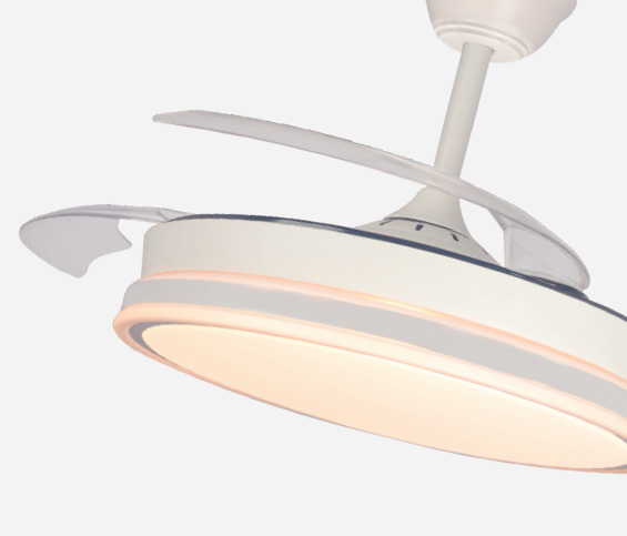 Ventilador Cristalrecord Led Aspas Retrac. Supereco Blanco 45W 4400L