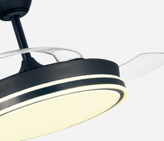 Ventilador Cristalrecord Led Aspas Retrac. Supereco Negro 45W 4400L