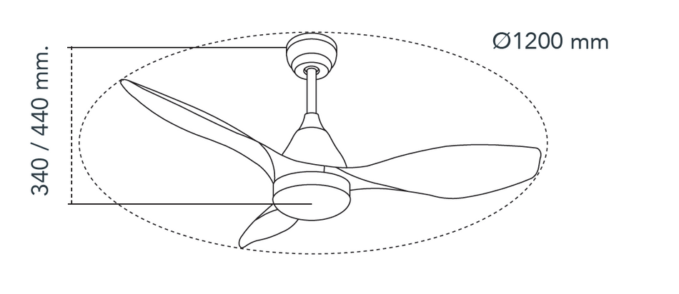 Ventilador Cristalrecord Techo Led 1220 Stel Blanco 20W 1900Lm