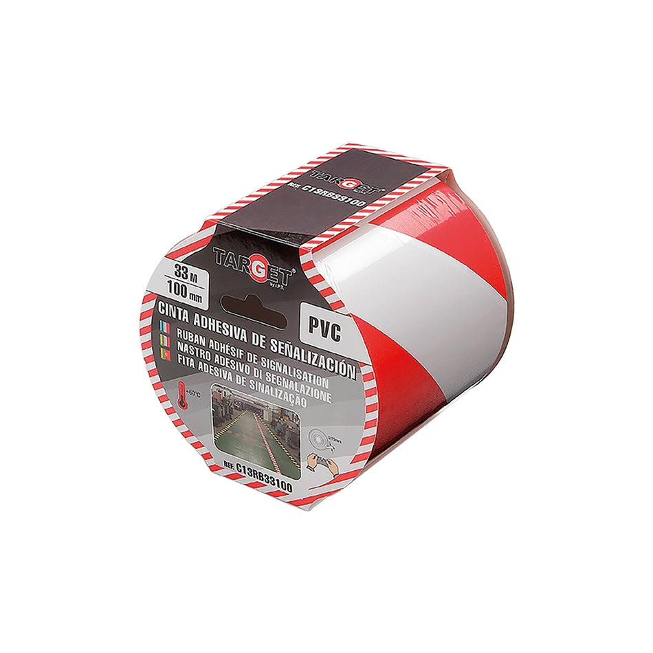 Ipt Cinta Señalizacion 33Mx100Mm Roja/Blaca C13Rb33100