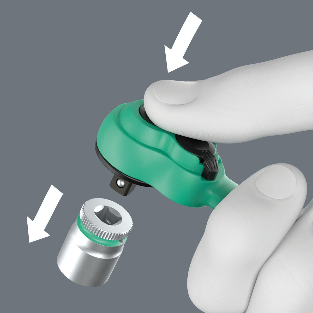 Extensión Wera Zyklop tipo Wobble para acceso en ángulos difíciles.