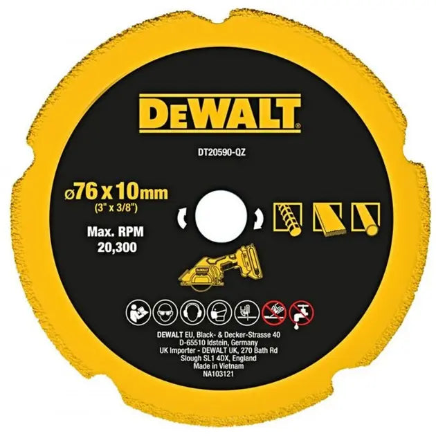 Disco Diamante Multi-Material 76mm Amoladora DCS438N-XJ Dewalt DT20590-QZ