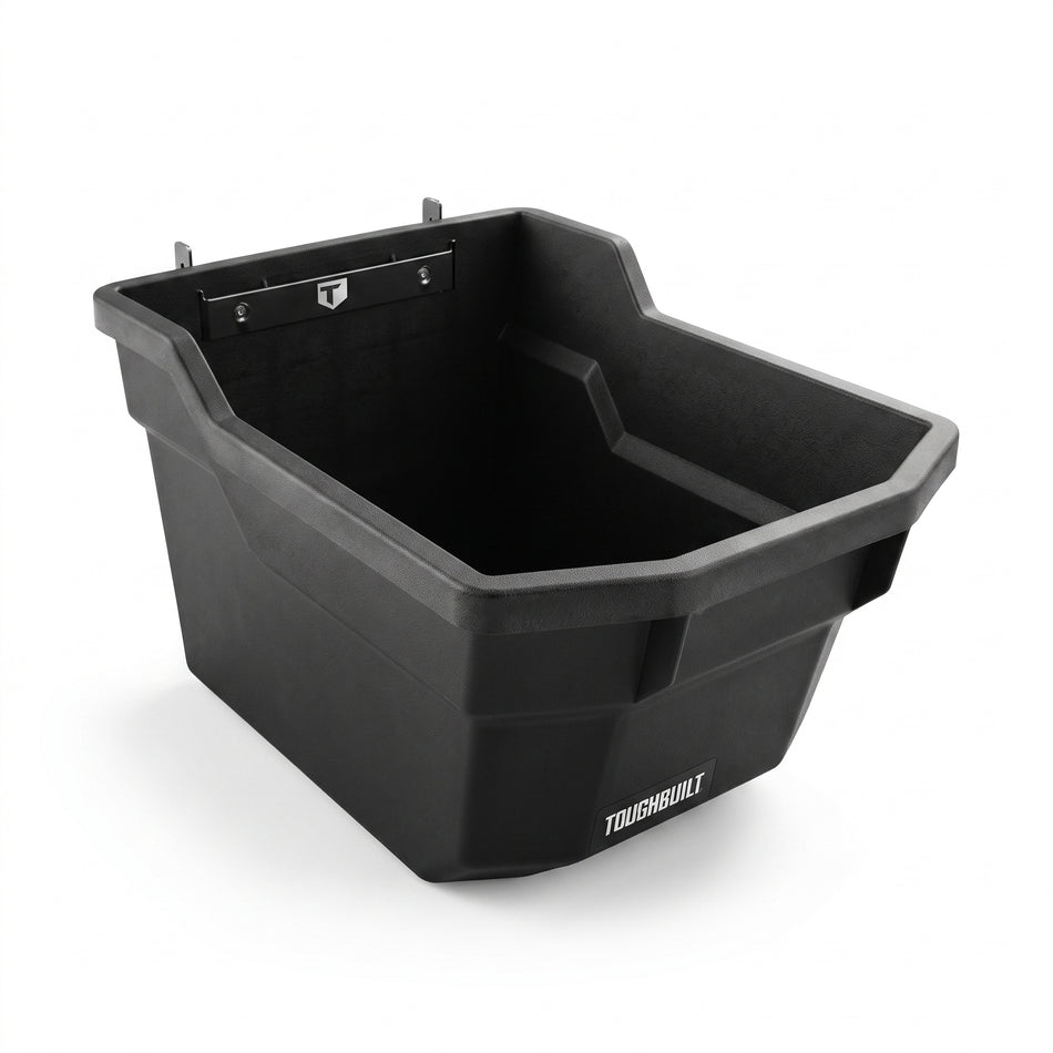 "Gaveta plástica organizadora ToughBuilt de 18cm para acople en raíles."  