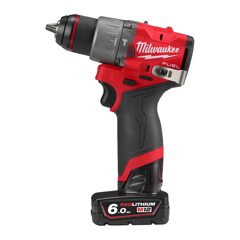 Taladro Percutor Subcompacto M12 FUEL FPD2 con 2 Baterías 6.0 Ah, Cargador y Maletín Milwaukee M12 FPD2-602X
