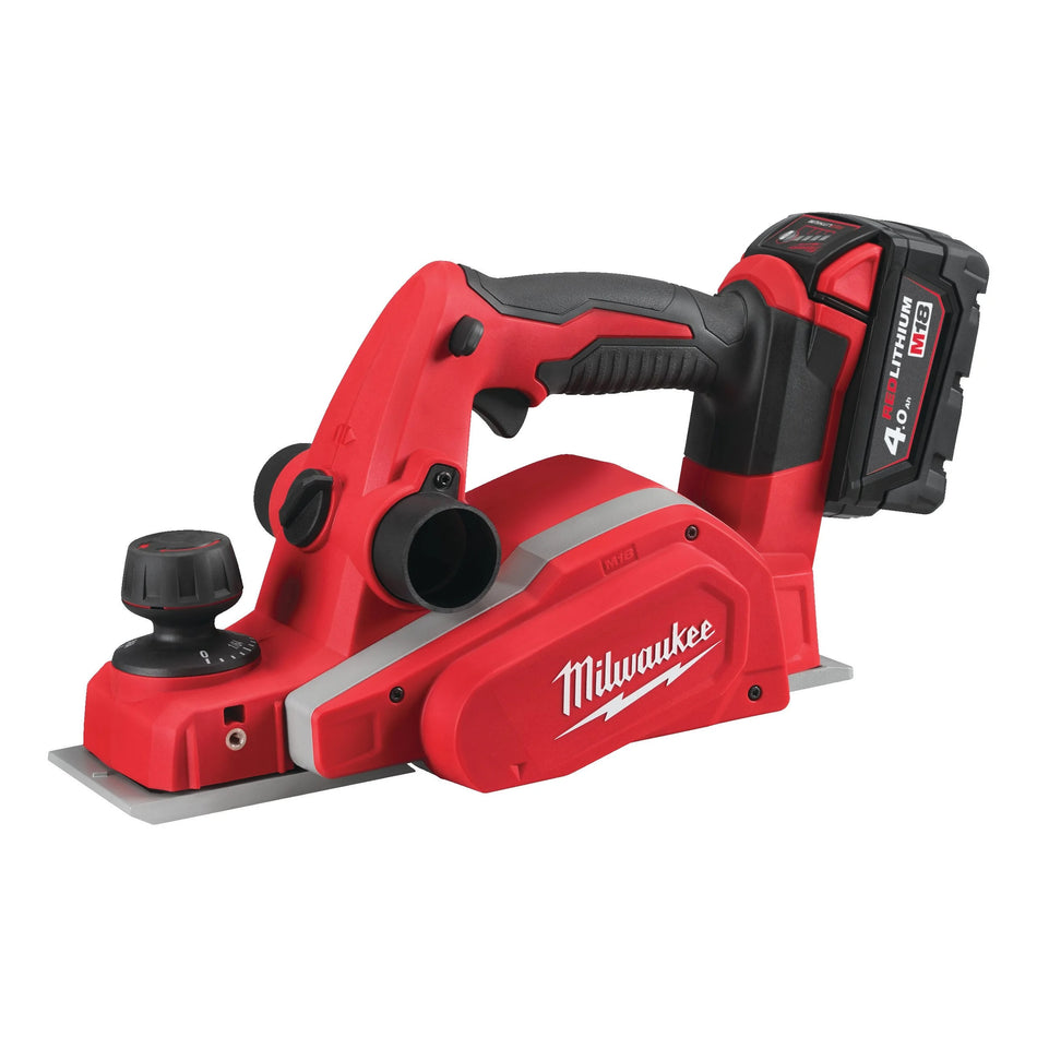 Cepillo 82mm M18 con 2 Baterías 4.0Ah, Cargador y Maletín Milwaukee M18 BP-402C