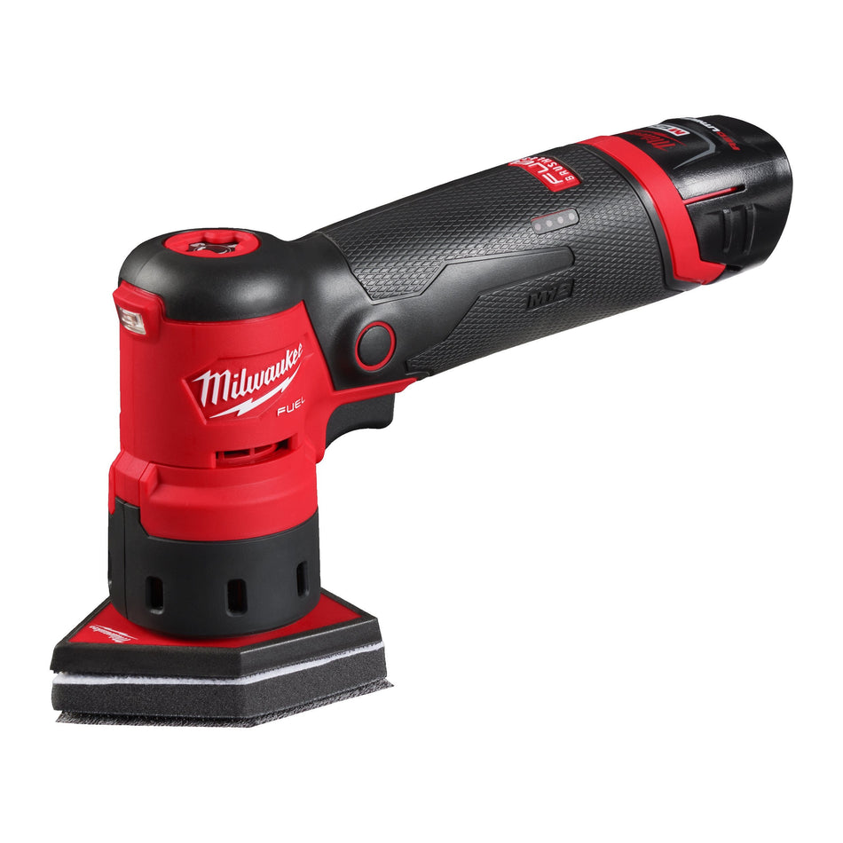 Lijadora de detalles subcompacta M12 FUEL con Batería 4.0Ah, Batería 2.0Ah, Cargador y Maletín Milwaukee M12 FDSS-422X