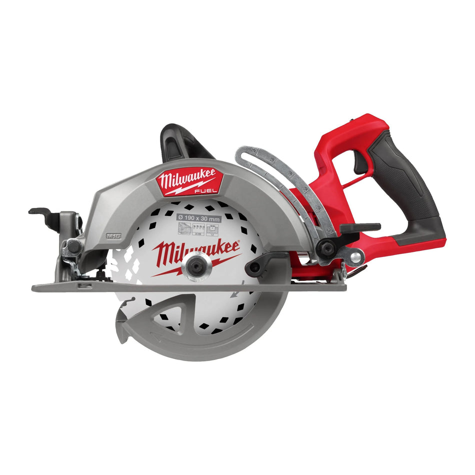 Sierra circular de 190mm M18 FUEL con profundidad 66mm y Empuñadura Trasera Milwaukee M18 FCSRH662-0