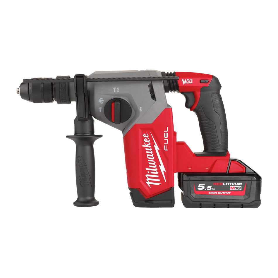 Martillo Combinado SDS-Plus 26mm M18 FUEL FIXTEC 2 Baterías 5.5Ah y Cargador con Maletín Milwaukee M18 FHX-552X
