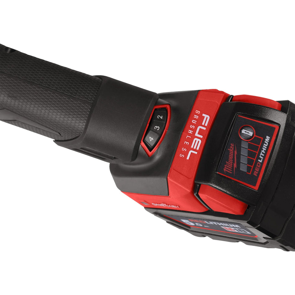 Amoladora recta M18 FUEL ONE-KEY con Velocidad Variable, Freno e Interruptor de botón con 2 Baterías 5.0Ah, Cargador y Maletín Milwaukee M18 FDGROVB-502X