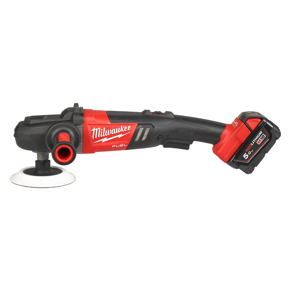 Pulidora 180mm M18 FUEL con 2 Baterías 5.0Ah, Cargador Rápido y Maletín Milwaukee M18 FAP180-502X