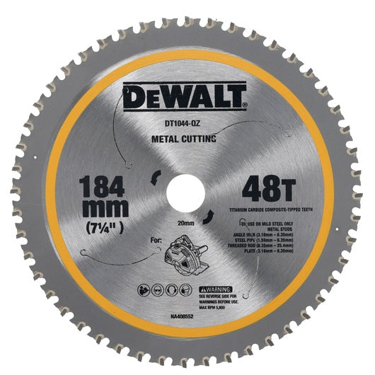 Disco para sierra DCS383 corte en metal 184mmx20mmx48D Dewalt DT1044-QZ