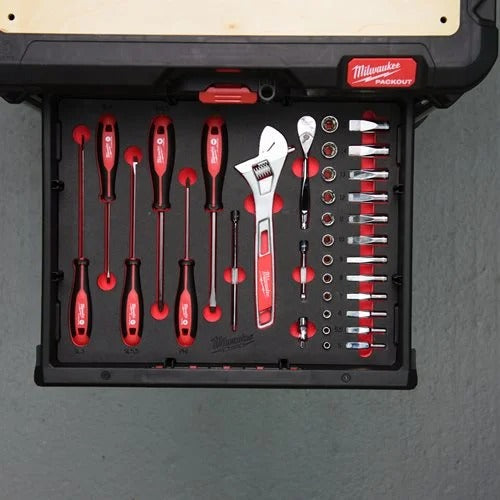 Milwaukee Espuma Packout™ 3 Vasos De 1/4 Pulg. Y Destornilladores