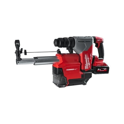 Martillo Combinado SDS-Plus 32mm M18 FUEL ONE-KEY con FIXTEC Extractor AUTOPULSE 2 Baterías 5.5Ah y Cargador Milwaukee M18 ONEFHPXDEL-552C