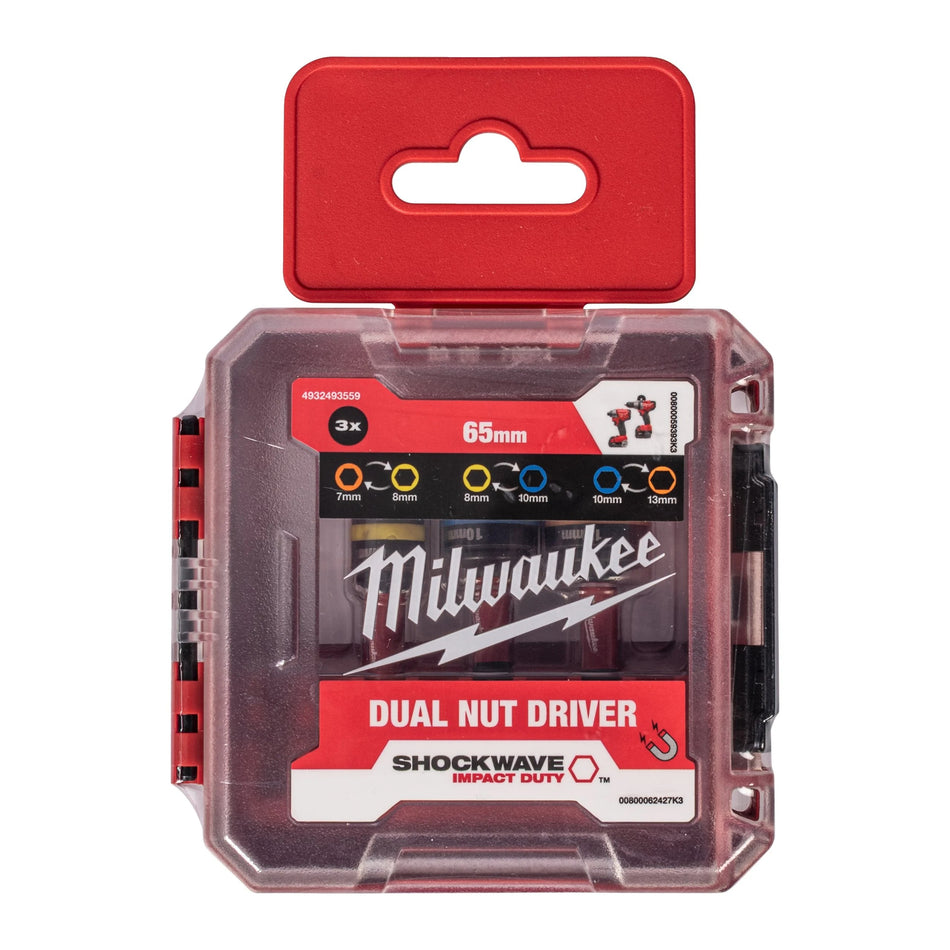 Estuche De 3 Vasos Con Eje Hex 1/4 Shockwave Milwaukee 4932493559