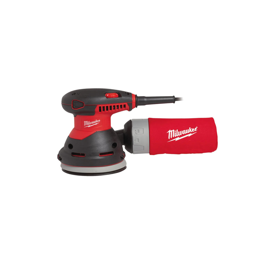 Lijadora rotorbital 125mm con Velocidad Variable y Bolsa de transporte Milwaukee ROS 125 E