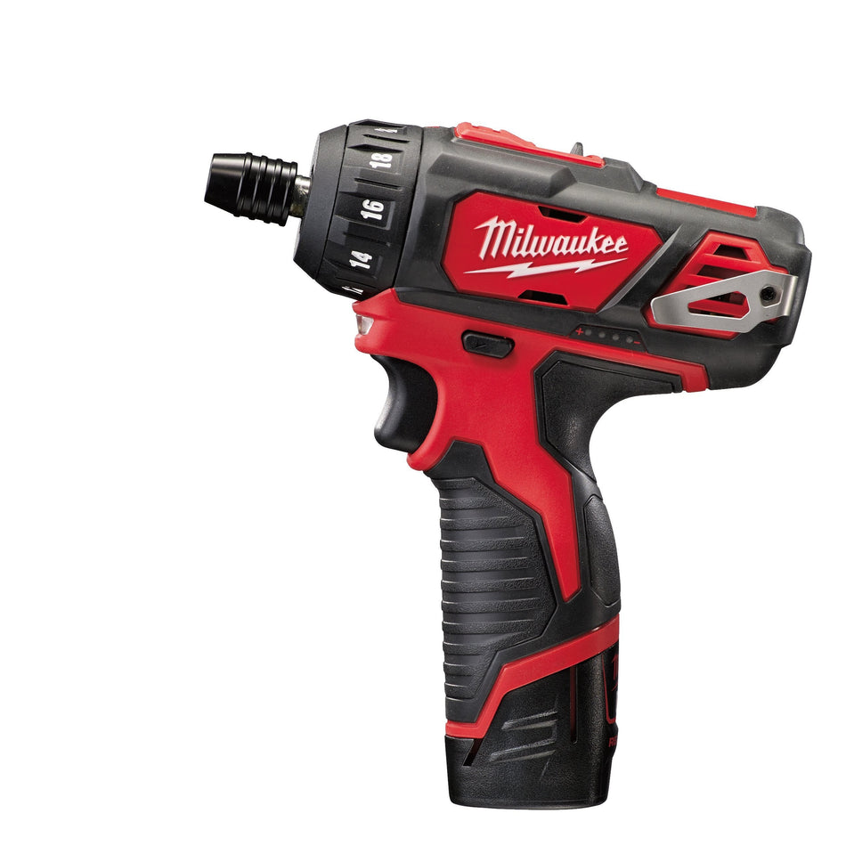 Atornillador Subcompacto M12 BD con 2 Baterías 2.0 Ah, Cargador y Maletín Milwaukee M12 BD-202C