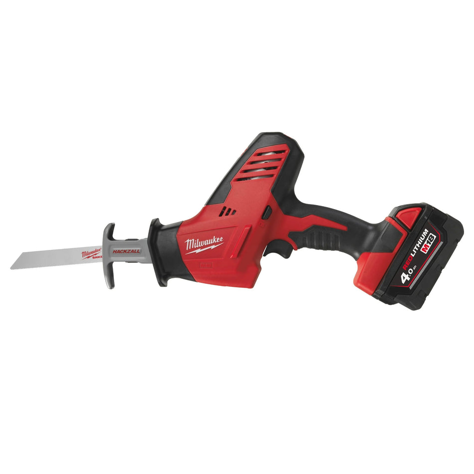 Sierra de sable compacta M18 HACKZALL con 2 Baterías 4.0Ah, Cargador y Bolsa Milwaukee C18 HZ-402B