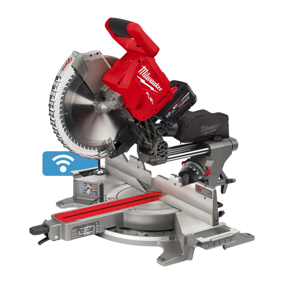 Ingletadora telescópica 305mm M18 FUEL ONE-KEY con Batería FORGE 12.0Ah y Cargador Rápido Milwaukee M18 FMS305-121