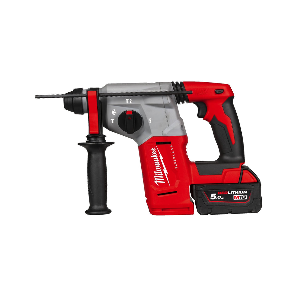 Martillo Combinado SDS-Plus 26mm M18 Sin Escobillas con 2 Baterías 5.0Ah, Cargador y Maletín Milwaukee M18 BLH-502X