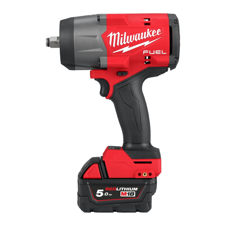 Llave de Impacto Alto Par 1/2 M18 FUEL con 2 Baterías 5.0 Ah, Cargador Rápido y Maletín Milwaukee M18 FHIW2F12-502X