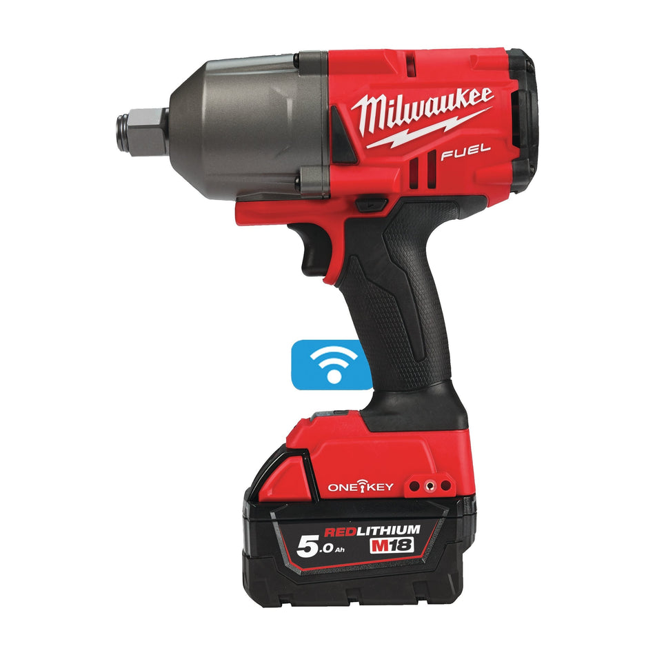 Llave de Impacto Alto Par 3/4 M18 FUEL ONE-KEY con 2 Baterías 5.0 Ah, Cargador Rápido y Maletín Milwaukee M18 ONEFHIWF34-502X