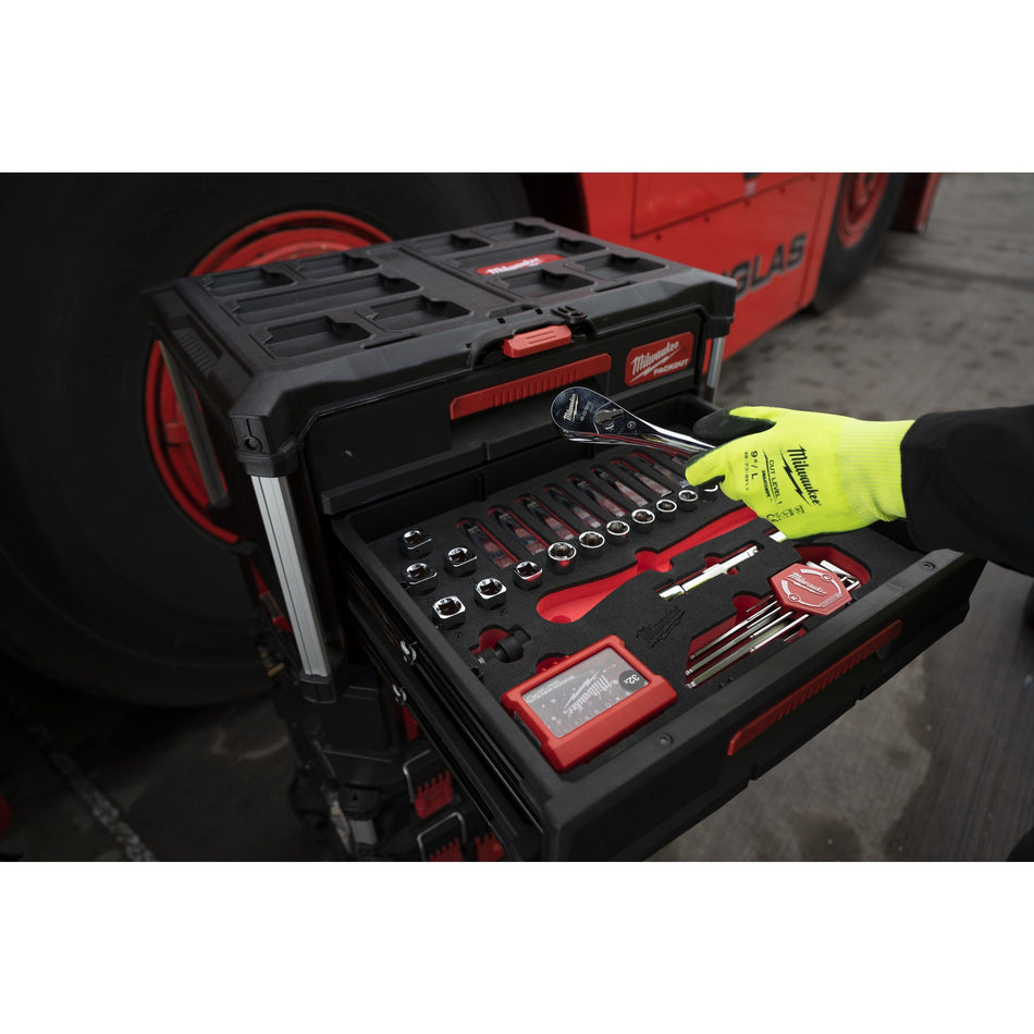 Milwaukee Espuma Packout™ 2 Llaves Hexagonales, Vasos 1/2 Pulg. Y Puntas