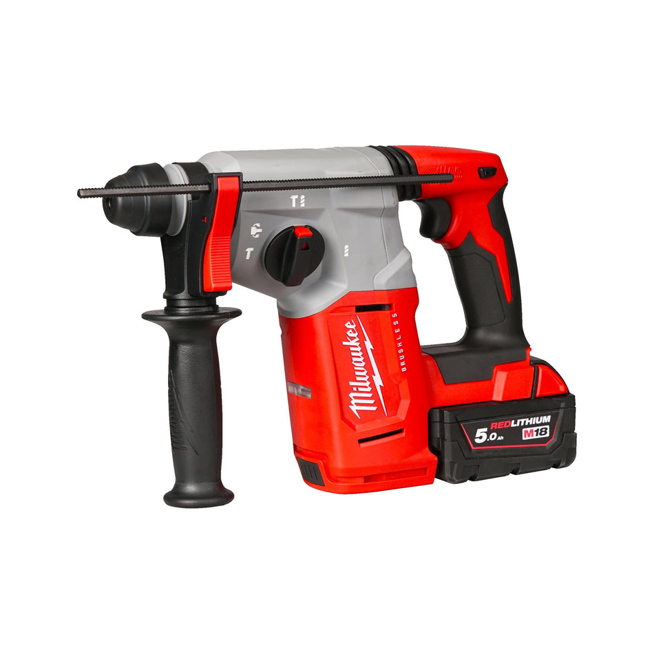 Martillo Combinado SDS-Plus 26mm M18 Sin Escobillas con 2 Baterías 5.0Ah, Cargador y Maletín Milwaukee M18 BLH-502X