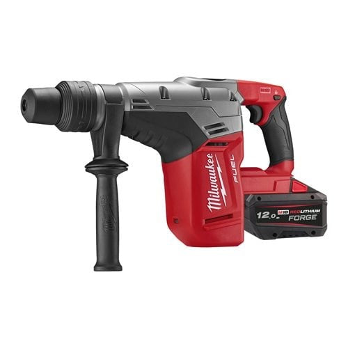 Martillo Combinado SDS-MAX 5kg Inalámbrico M18 FUEL con Batería 12.0Ah y Cargador Milwaukee M18CHM-121C