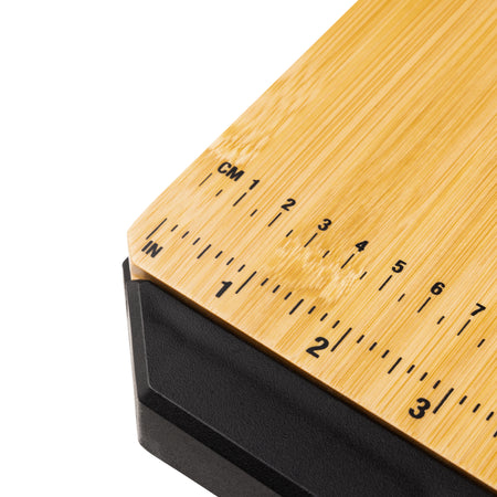 Detalle de madera de bambú con grosor técnico de 1,27 cm resistente a impacto
