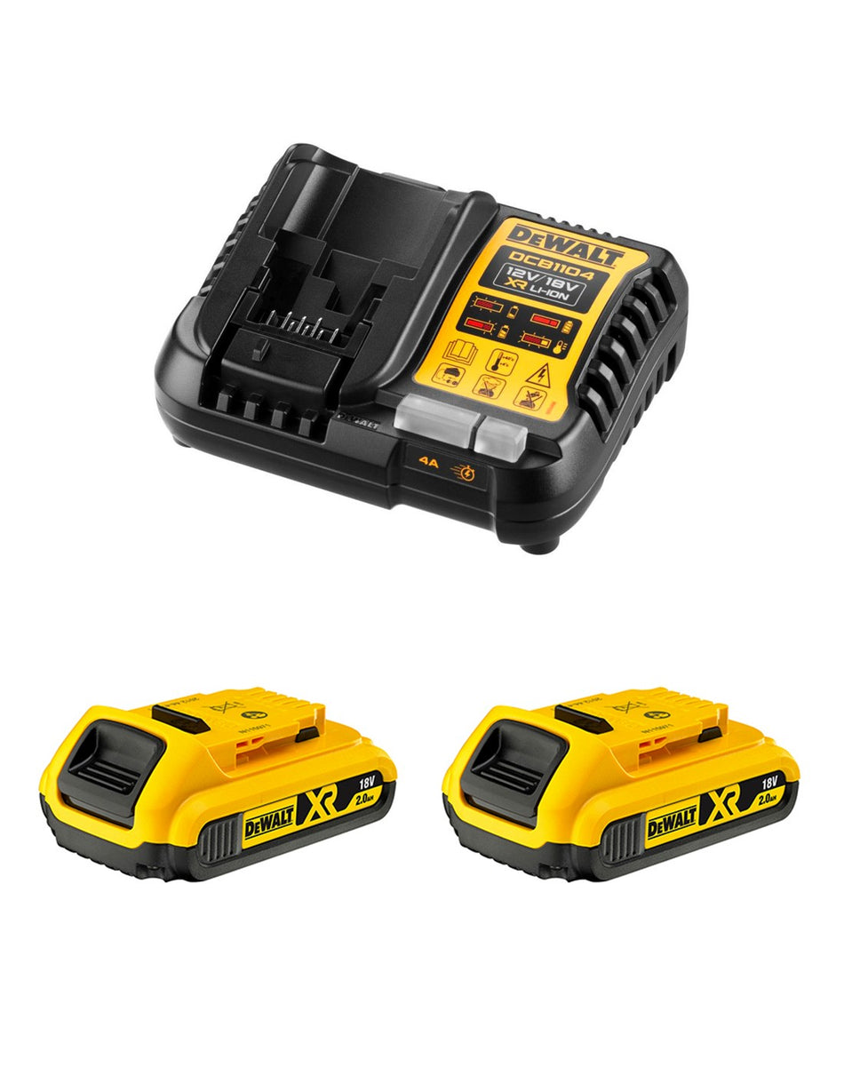 Kit 2 Baterías POWERSTACK 18V 1,7Ah y Cargador Dewalt DCB1102E2-QW
