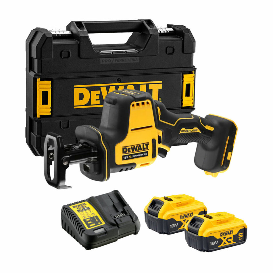 Mini-Sierra Sable XR 18V sin Escobillas con 2 Baterías 5Ah con Maletín Dewalt DCS369NT