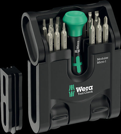 Wera Tool-Check Modular Micro 1, 21‑delig bitset Zwart/groen Wera Tool-Check Modular Micro 1, 21‑delig bitset Zwart/groen