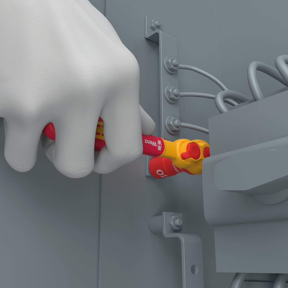 Vasos de punta aislados Wera con función de sujeción para tornillos Torx