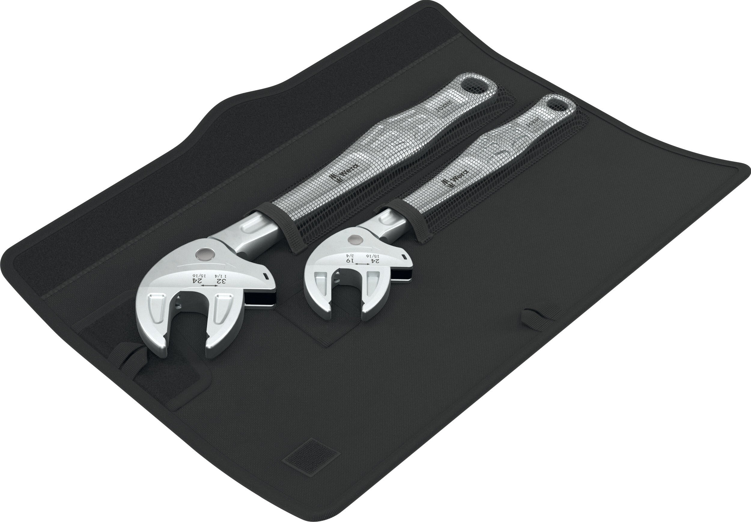 Juego de 2 llaves de boca autoajustantes Wera 6004 Joker en bolso textil.